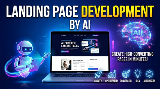 Landing page development by AI